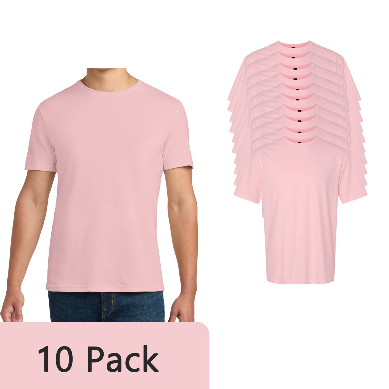 Gildan Men's Softstyle Blank T-Shirt for Craft, DIY Printing & Custom Designs, Light Pink, 2-14 Pack